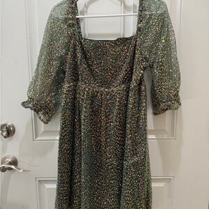 Altar'd State Green Sequin Dress